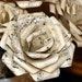 Paper flowers made from vintage sheet music -4 inch-