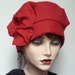 Ladies Warm Red Wool Fabric Hat