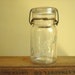 The Clyde pint mason jar, script logo, Clyde Glass Works, 1895