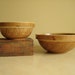 Yellow ware bowl set, leaf motif