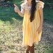 Coachella Yella - Sunshine Yellow Vintage Festival Tent Dress Seersucker Pucker Sunshine OSFM