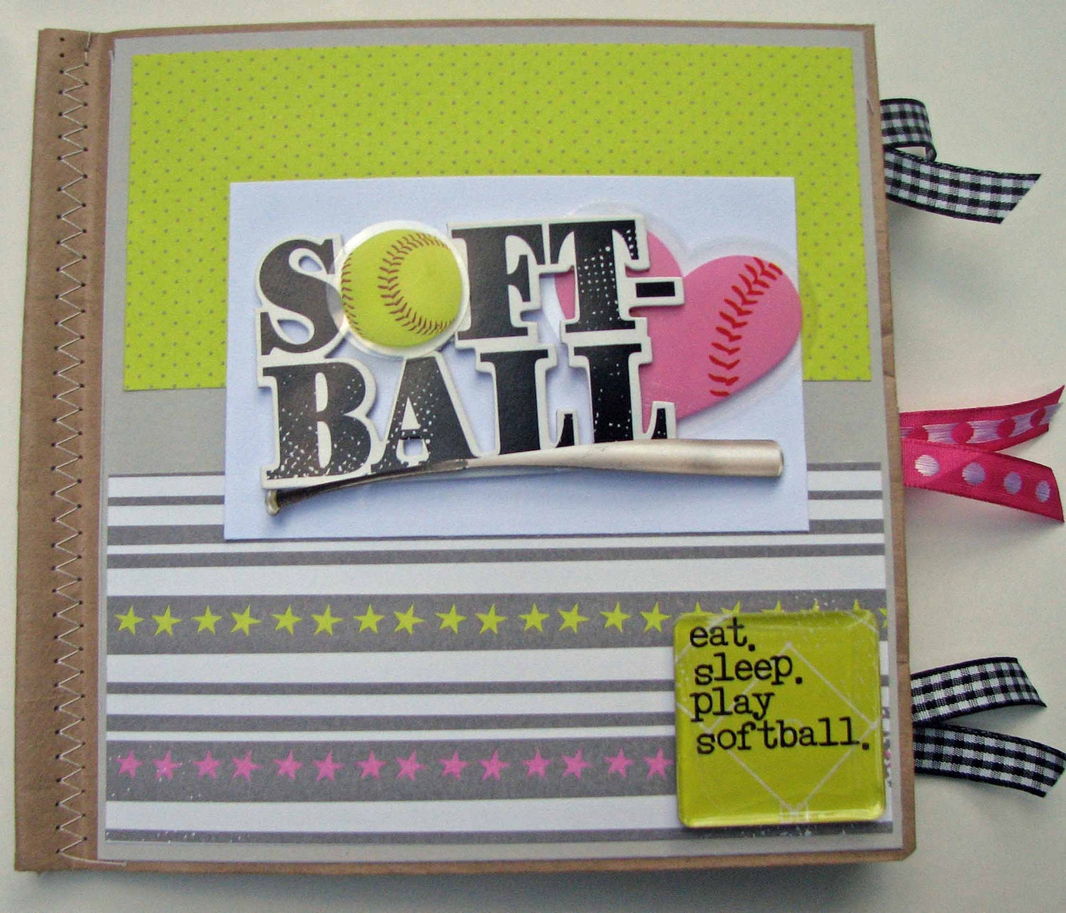 Softball Paperbag Scrapbook
