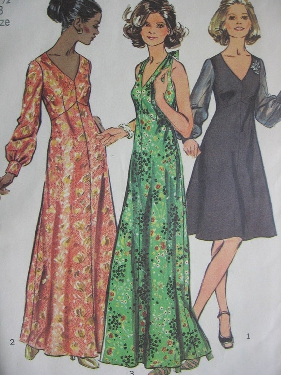 70s vintage PLUS SIZE 20 MAXI Dress Pattern Simplicity 5432