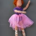 Needle Felted Waldorf Red-haired Ballerina-Needle felted soft sculpture-needle felt by Daria Lvovsky-