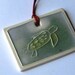 HIEROGLYPH SEA TURTLE ceramic gift tag, mini ornament, charm, pendant, aka To-From handmade by Wisconsin artist