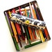 Pencil Case/ MakeUp/ Wooden Accessory Case/ Art Pencil Holder - Black and White