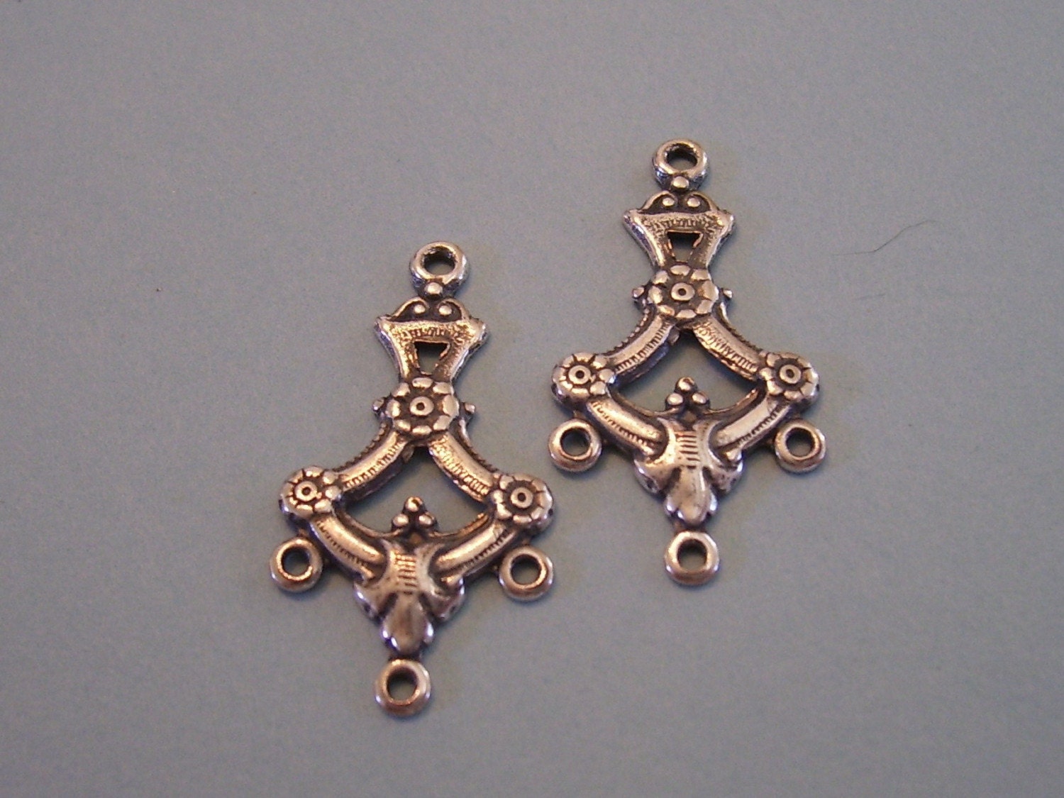 Silver Plated Chandelier Earring Findings Pair by GreenWayAvenue