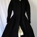 Lilli Ann "New Look" Coat 1940s - Charcoal Black Ruby - Wasp Waist - Women 8 10