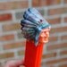 RESERVED PEZ Indian Chief with Marbleized Headdress- Red - No Feet - 1970 Vintage - 2.6 Austria - MINTY