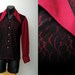 Cranberry Wine Black Lace Tux Shirt - 1970s - Disco Jazz - Men - Small