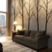 Vinyl Wall Decal Sticker Art - Winter Trees - set of 6 trees with 10 FREE FLYING BIRDS - 036