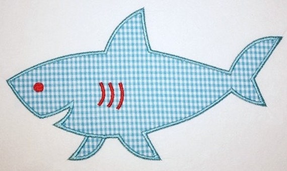 107 Shark Machine Embroidery Applique Design