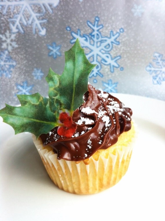 Edible Holly Berries 20 Christmas decorations by SugarRobot