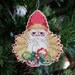 Elegant Santa Cross Stitched and Beaded Ornament - Free Shipping