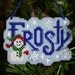 Frosty - Cross Stitched and Beaded Christmas Ornament - Free Shipping