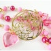Chibiusa Beaded Necklace, Bubblegum Pink and Fuschia Beading in Gold - Sweet Lolita, Sailor Moon