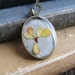 Nature Pendant Yellow Red Botanical Jewelry Barberry Leaves Resin Necklace Antique Brass Chain