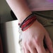 Memory Wire Bracelets Red Black Glass Seed Beads on Individual Memory Wires