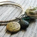 Charm Bracelets Fabric Flower Bangles Upcycled Vintage Bracelets Soft Fabric Ranunculus Locket Charm Bead Botanical Jewelry