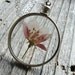 Framed Glass Pendant Pressed Flower Necklace Purple Flowering Crabapple Tree Sterling Silver Chain Nature Inspired Botanical Jewelry