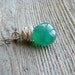 Green Onyx Necklace Wire Wrapped Smooth Briolette Sterling Silver Minimalist Modern May Birthday Color