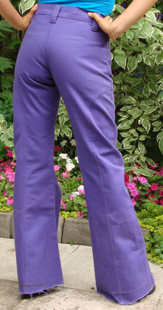 Vintage 1960s Bell Bottom Jeans // Purple Denim