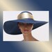 ON HOLD Vintage 1980s Royal Blue Straw Hat // with Wide Brim and Gold Band Whittall & Shon