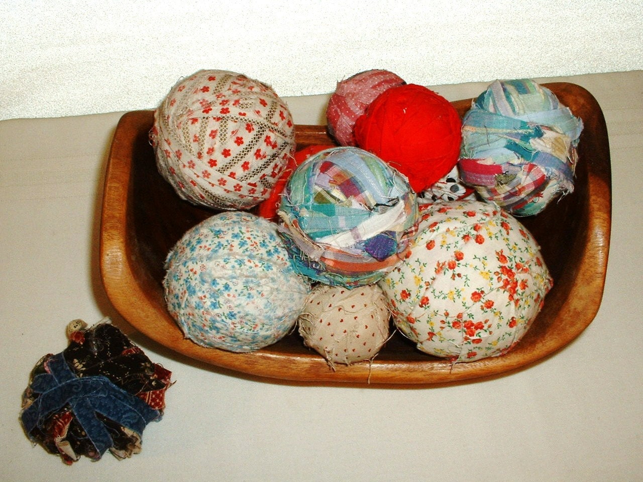 Lot of 11 Rag Balls Vintage Fabric Home Decor by MostlyMadelines
