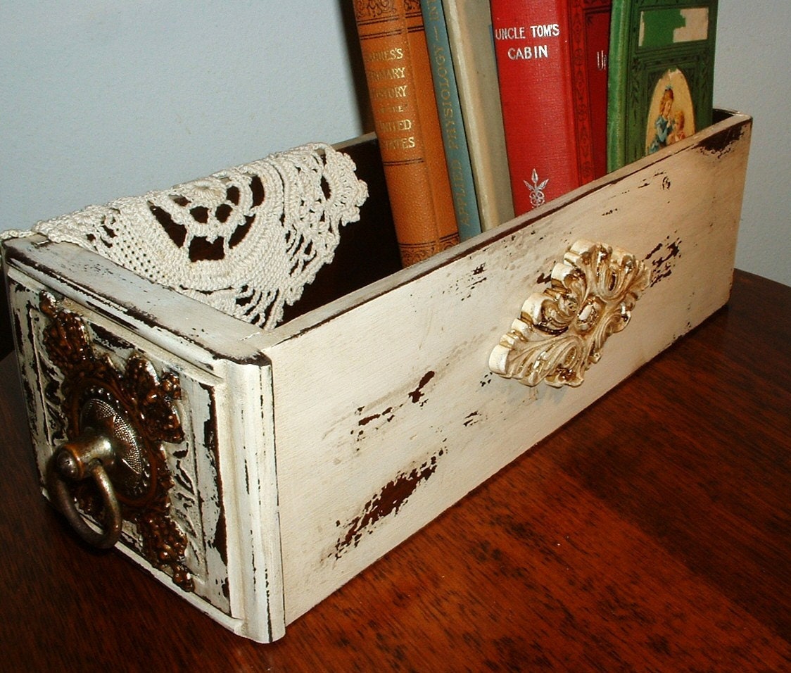Vintage Wood Sewing Machine Drawer Repurposed Shabby Chic