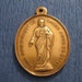 Sacred Heart Of Jesus Virgin Mary French Antique Religious Medal SS-281