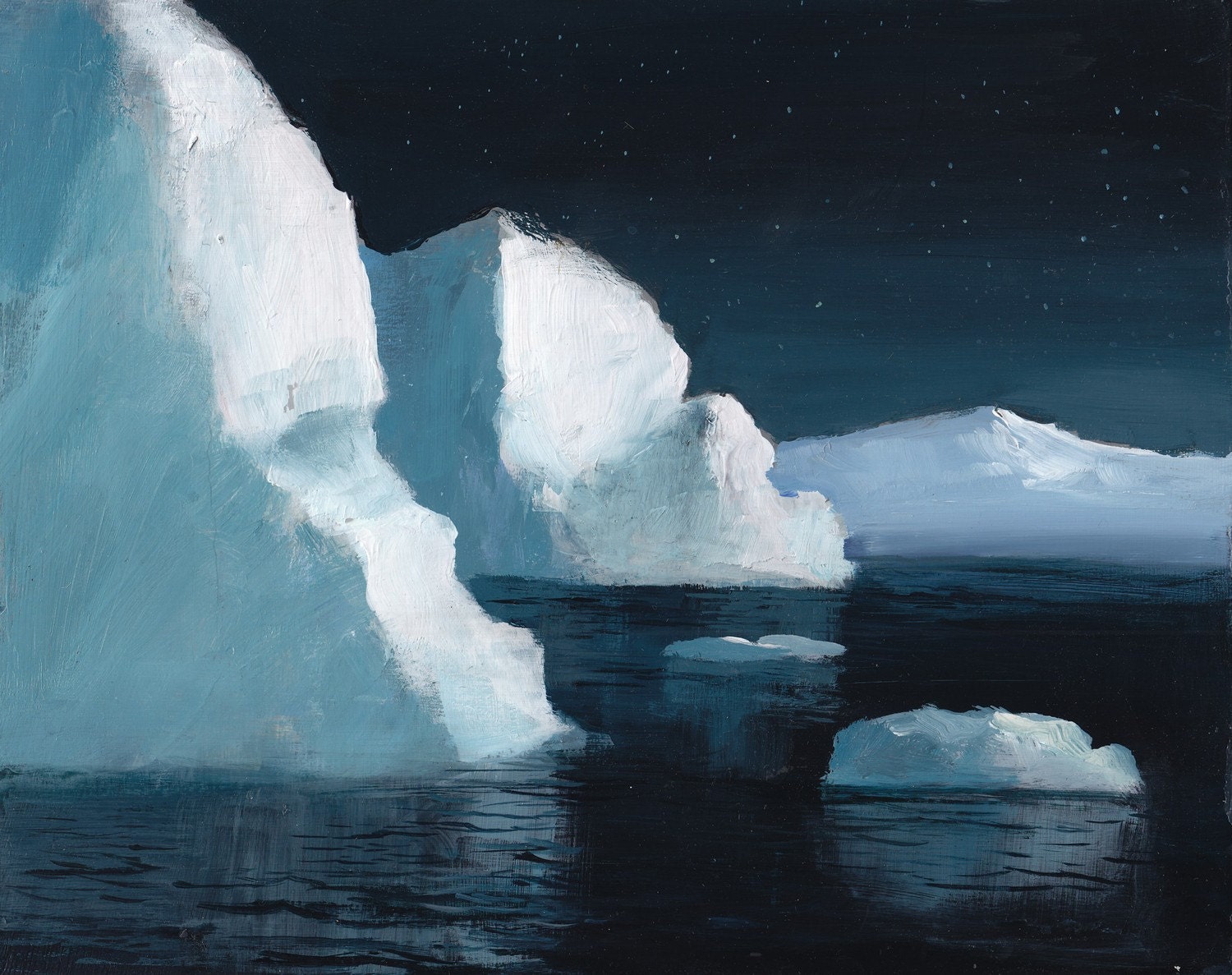 Icebergs At Night by jeremymiranda on Etsy