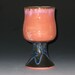 Dark Coral Pink Crystalline and Black Glazed Chalice