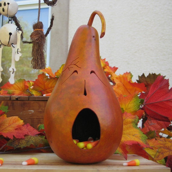 Halloween Gourd JackOLantern Candy Dish by pinchmeboutique