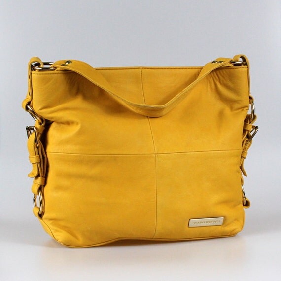 mustard yellow leather bag
