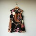 1960s dress / 60s party dress / Op Art Floral dress - size large, extra large