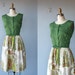 50s Swirl dress / novelty print dress / 1950s dress / Apple Orchard dress