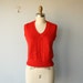 vintage sweater vest / red knit vest / Red Rover vest - size medium