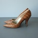 alligator heels / 1960s stiletto pumps / 60s Herbert Levine leather stilettos - size 8 AA