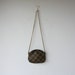 chain strap purse / black leather bag / 1980s primary colored bag / 80s crossbody purse