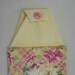 Floral Hanging Hand Towel Double with Yellow Fabric Buttoned Top