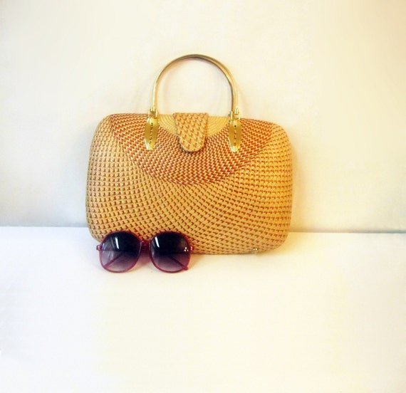Items similar to Vintage 50s Woven Straw Clutch Purse on Etsy