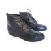 Vintage 80s GRANNY CHIC Black Leather Lace Up Ankle Booties 9.5
