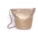 Vintage 80s Dusted Gold STUDDED Leather Bucket Purse