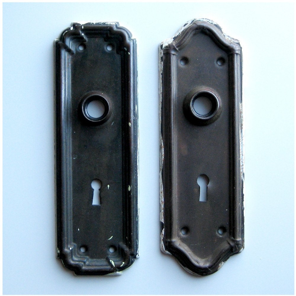 Vintage Steel Lock / Face Plates Architectural Salvage 2