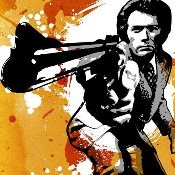 DIRTY HARRY Clint Eastwood original Pop Art illustration by