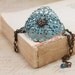 French Blue Lightweight Bracelet Layered Painted Filigrees Vintage Bits