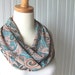 Paisley Infinity Scarf - Chiffon Scarf in Teal, Brown and Tan - New