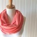 Soft Coral Infinity Scarf - Ruffled Cotton Jersey Cowl - Circle Scarf - Fall Fashion