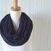 Navy Blue Infinity Scarf - Cotton Jersey Circle Scarf - Cowl, Loop Scarf - New