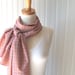 Plaid Cotton Scarf - Raspberry and Peach Long Summer Scarf